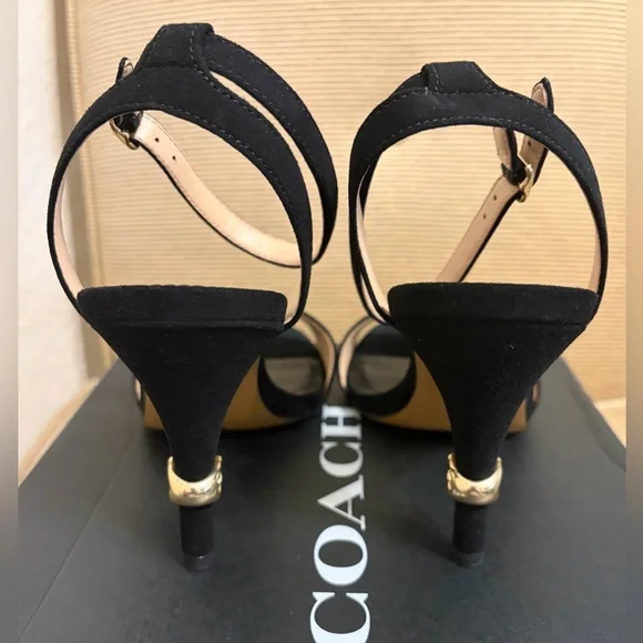 🔥NWT COACH Women's Regina Ankle Strap Sandals in Black - Size 8.5 - Picture 14 of 16